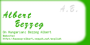 albert bezzeg business card